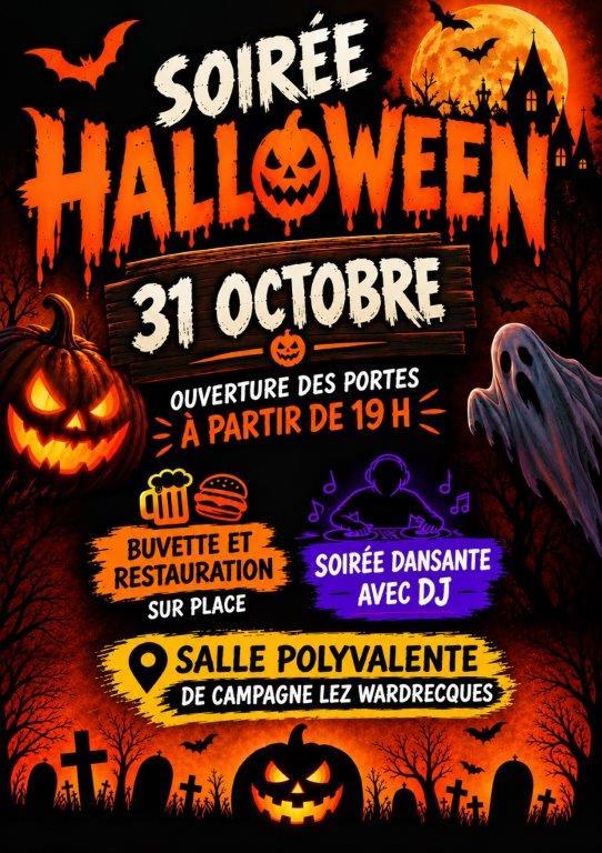 Affiche halloween au clair de lune