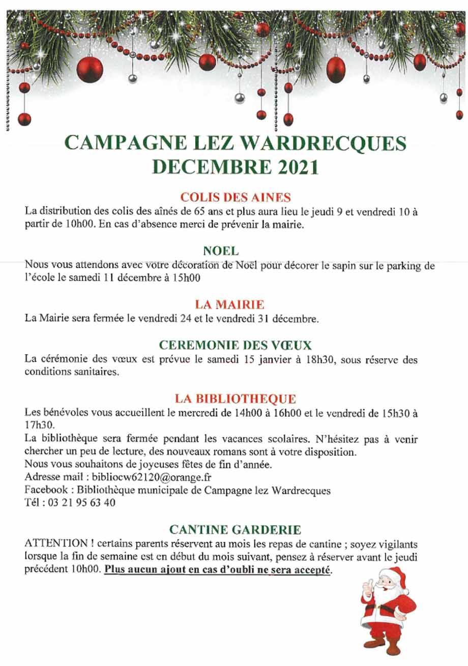 Campagne lez wardrecques info de decembre 1