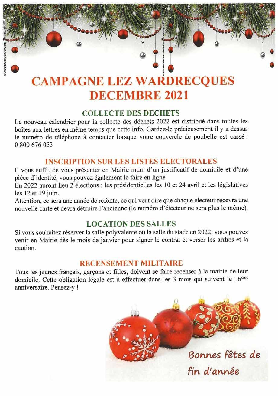 Campagne lez wardrecques info de decembre 2