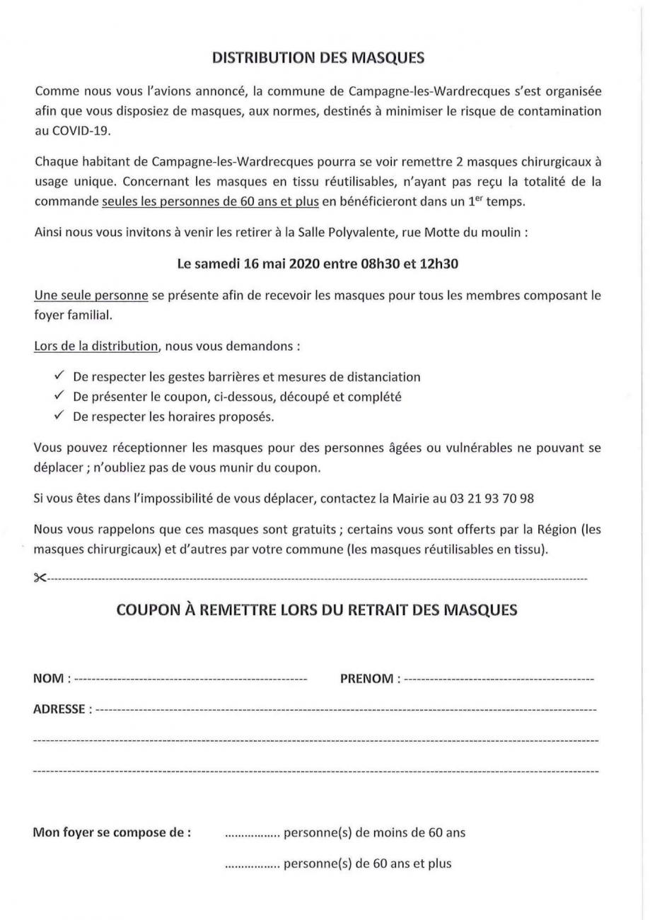 Distribution des masques 1