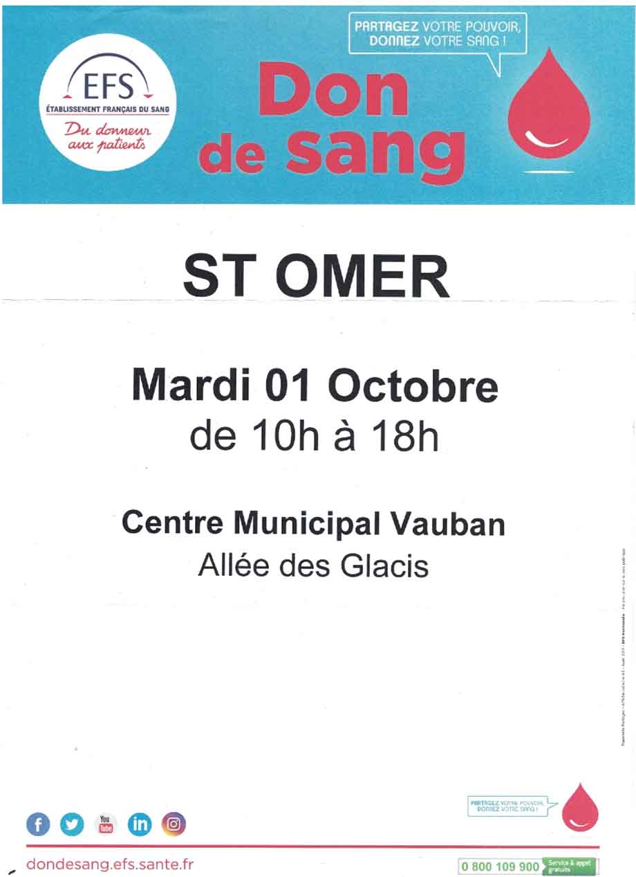 Don de sang 1er octobre