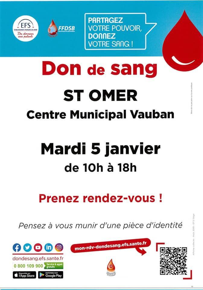 Don de sang 5 janvier