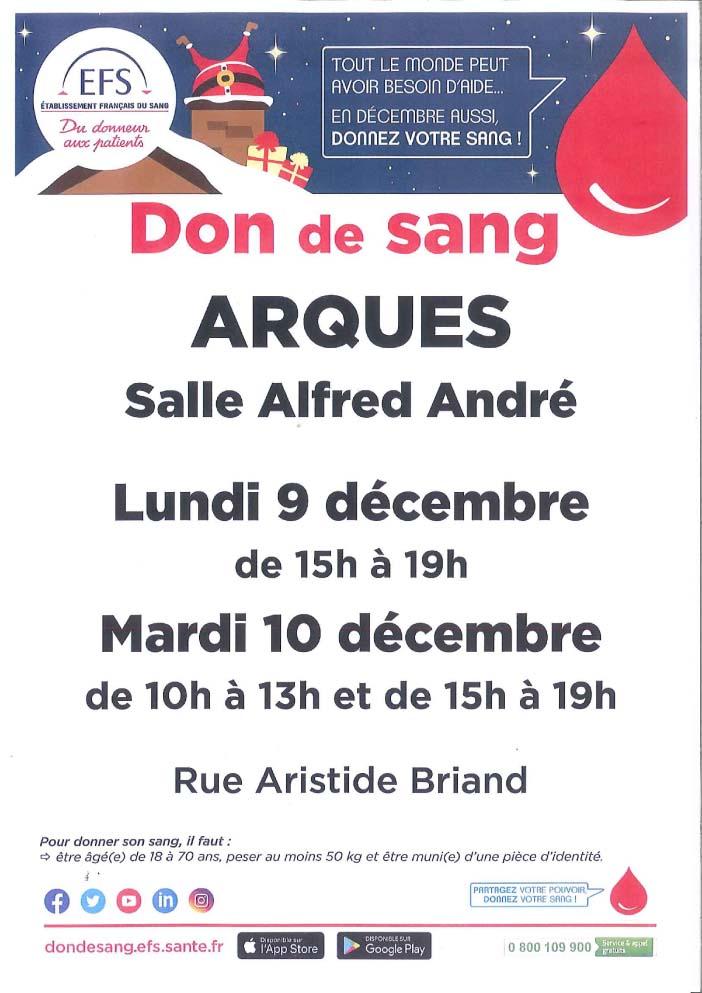 Don de sang arques 1