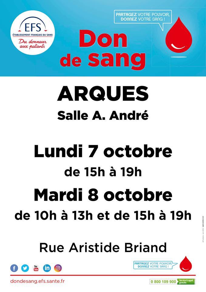 Don de sang arques