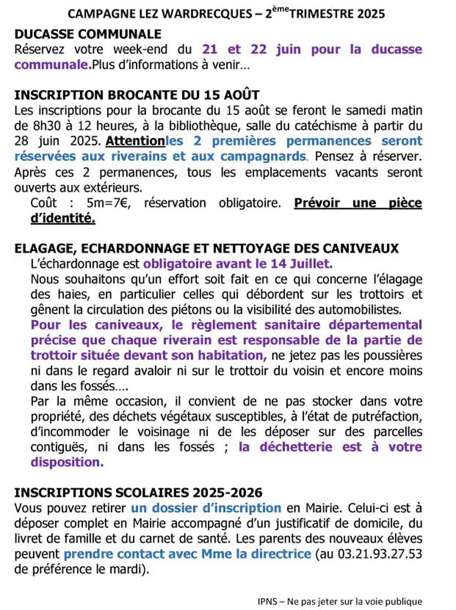 Infos 2eme trimestre 2025 8