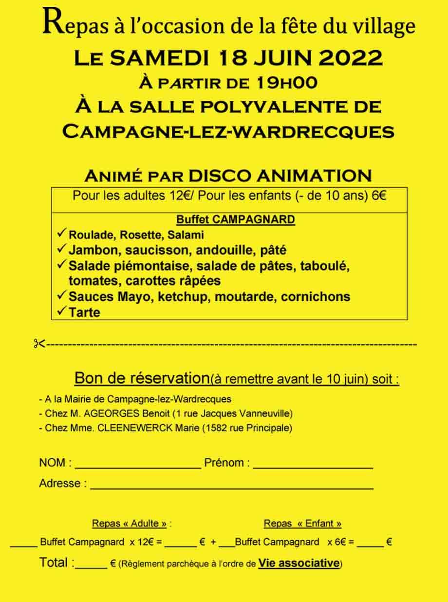 Inscriptions repas