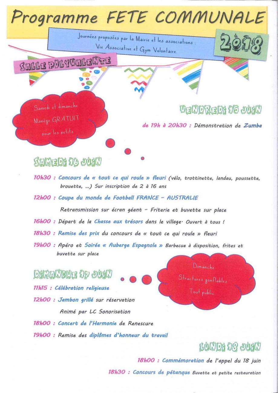 Programme fete communale