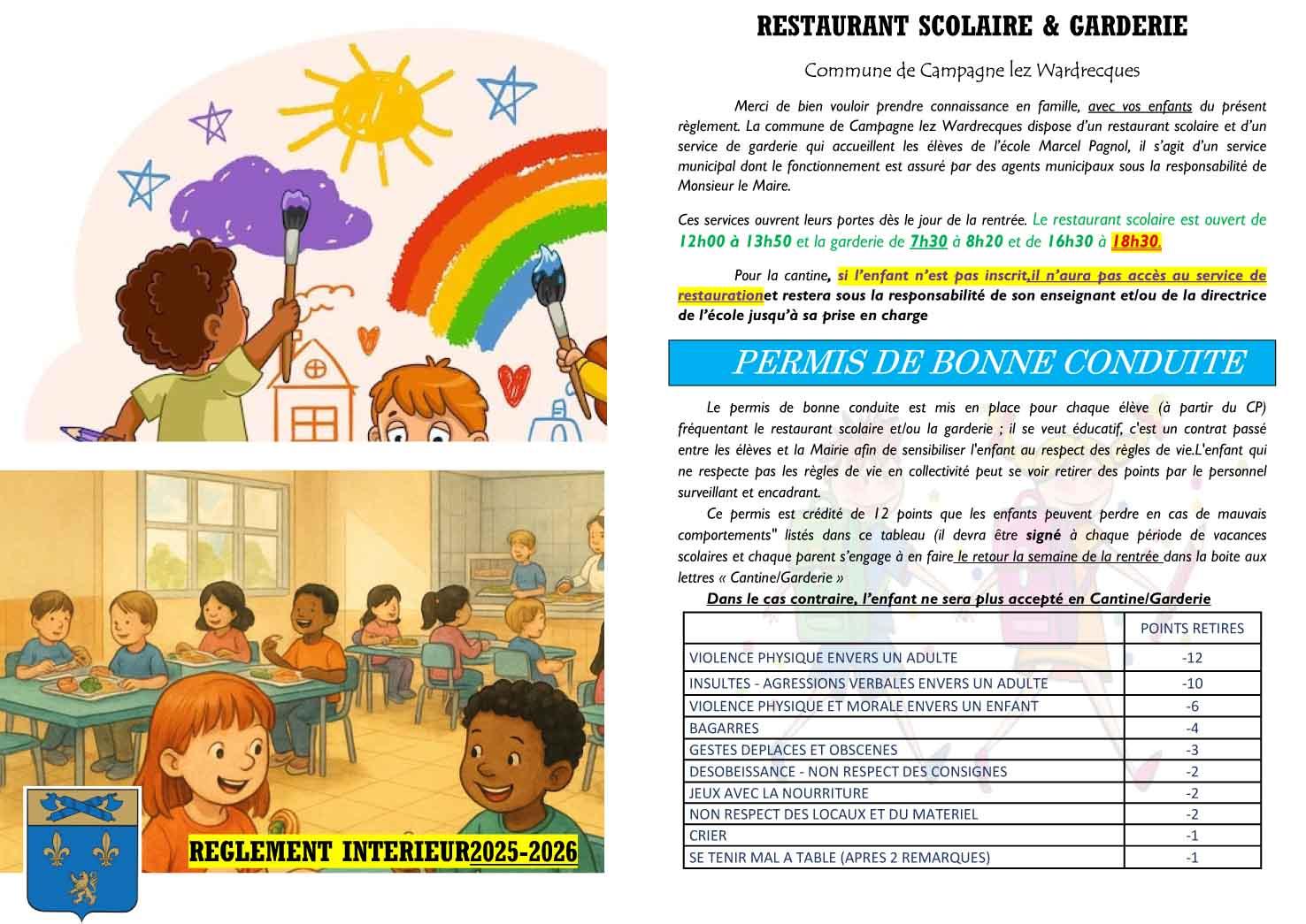 Reglement scolaire et garderie 2025 1