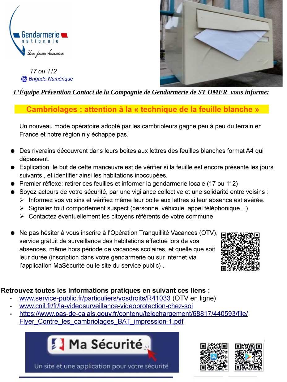 Sensibilisation feuille blanche