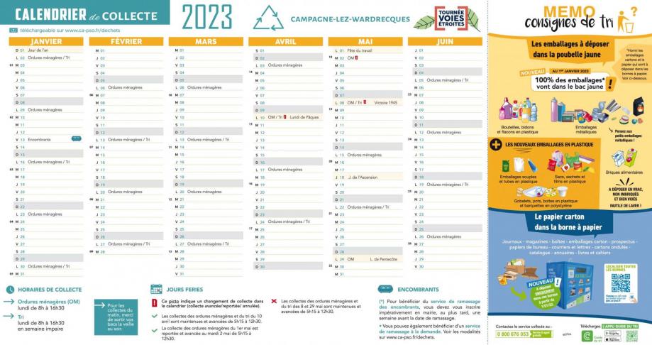 Ve campagne wardrecques calendrier de collecte 2023 1